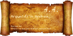 Argyelán Andrea névjegykártya