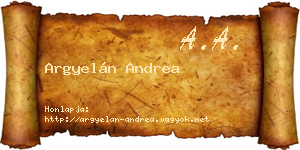 Argyelán Andrea névjegykártya